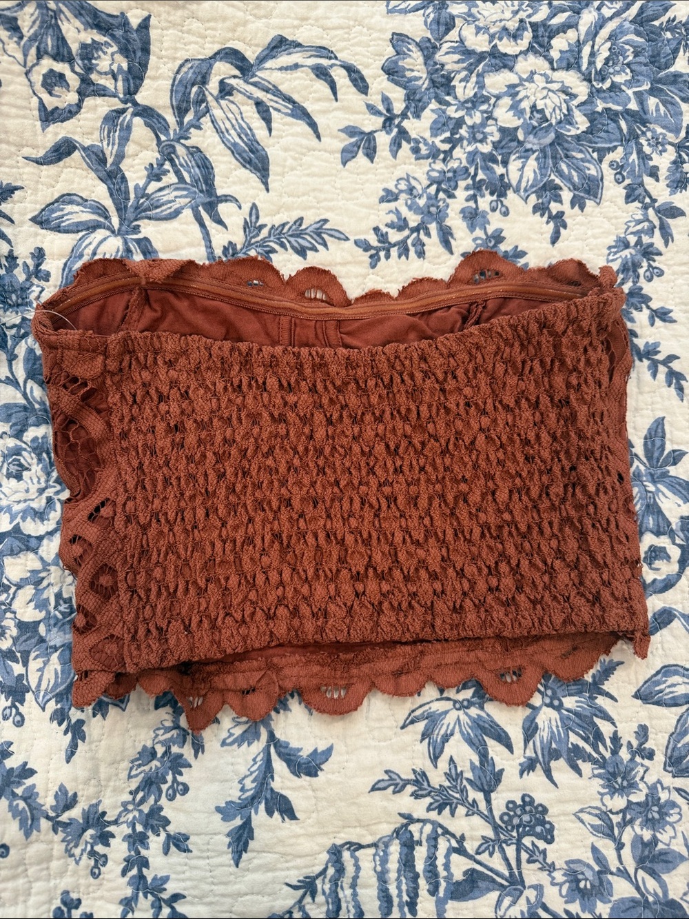 Free People Intimately Lace Bandeau Bralette in Rust - Picture 3 of 5
